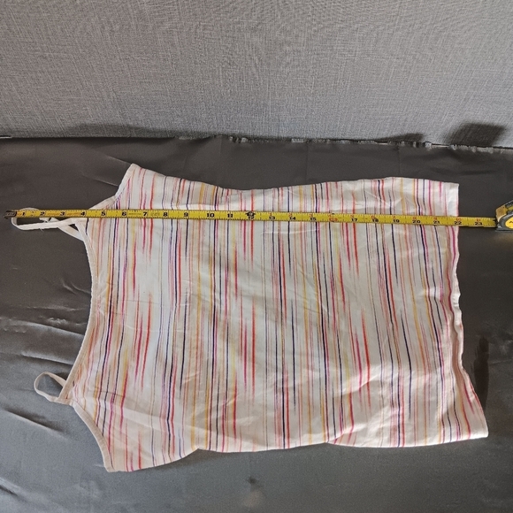 SO Y2K Stiped Tank  Top Medium White Purple Pink Hipster Rainbow + Shelf Bra - Picture 8 of 8